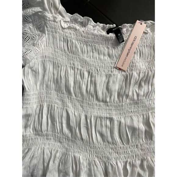 NWT Aqua Womens Eyelet Square Neck Cropped - Picture 2 of 5